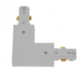 Διφασικός Connector 3 Καλωδίων Συνδεσμολογίας Ελ (L) για Λευκή Ράγα Οροφής GloboStar 93133