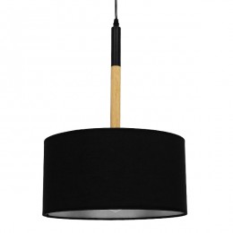 GloboStar® BRONX 01517 Μοντέρνο Κρεμαστό Φωτιστικό Οροφής Μονόφωτο 1 x E27 Μεταλλικό με Μαύρο Καπέλο Φ35 x Y50cm