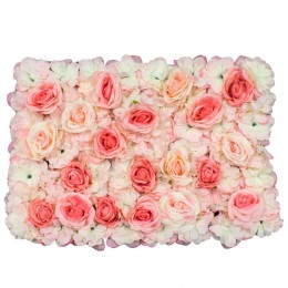 GloboStar® 78301 Συνθετικό Πάνελ Λουλουδιών - Κάθετος Κήπος Τριαντάφυλλο - Αζαλέα Μ60 x Υ40 x Π7cm
