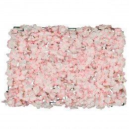 GloboStar® 78314 Συνθετικό Πάνελ Λουλουδιών - Κάθετος Κήπος Ορτανσία Ροζ/Λευκό Μ60 x Υ40 x Π5cm