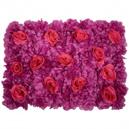 GloboStar® 78309 Συνθετικό Πάνελ Λουλουδιών - Κάθετος Κήπος Τριαντάφυλλο - Αζαλέα Μ60 x Υ40 x Π7cm
