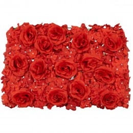 GloboStar® 78310 Συνθετικό Πάνελ Λουλουδιών - Κάθετος Κήπος Τριαντάφυλλο - Ορτανσία Μ60 x Υ40 x Π7cm