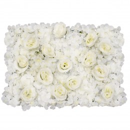 GloboStar® 78311 Συνθετικό Πάνελ Λουλουδιών - Κάθετος Κήπος Τριαντάφυλλο - Ορτανσία Μ60 x Υ40 x Π7cm