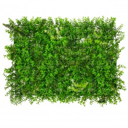 GloboStar® 78412 Artificial - Συνθετικό Τεχνητό Διακοσμητικό Πάνελ Φυλλωσιάς - Κάθετος Κήπος Καυκάσιο Πυξάρι - Φτέρη - Tokyo sun Πράσινο Μ60 x Υ40 x Π9cm