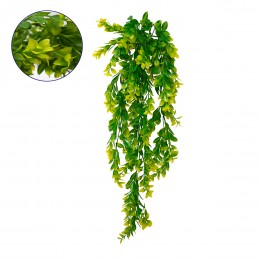 GloboStar® 78059 Τεχνητό Κρεμαστό Φυτό Διακοσμητικών Κλαδιών με Πράσινο και Κίτρινο Φύλλωμα Μυρτιάς Μ30 x Y80 x Π10cm