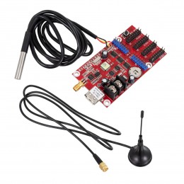 GloboStar® 90388 Ασύρματος Controller WiFi TF-A6UW-4 με Είσοδο USB και Αισθητήρα Θερμοκρασίας με 4 Εξόδους HUB για Μονόχρωμη Κυλιόμενη Πινακίδα LED