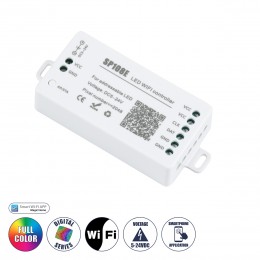 GloboStar® 73409 SP108E Ασύρματος WiFi LED FULL COLOR Magic Digital Pixel Controller iOS/Android για LED Digital Πολύχρωμα και Μονόχρωμα Προϊόντα DC 5-24V 1 x 2048 IC Max