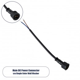 GloboStar® 90715 Ταχυσύνδεσμος Τροφοδοσίας για Wall Washer IP65 - 2 Καλώδια +/- σε Power Connector 2 PIN Male για Μονόχρωμα Wall Washer