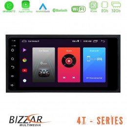 Bizzar oem Toyota Rav4/yaris 4core Android12 2+32gb Navigation Multimedia Deckless 7 με Carplay/androidauto u-4t-Ty15