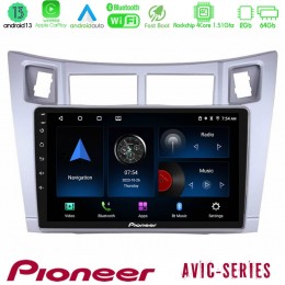 Pioneer Avic 4core Android13 2+64gb Toyota Yaris Navigation Multimedia Tablet 9 (Ασημί Χρώμα) u-p4-Ty626s