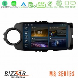 Bizzar m8 Series Toyota Yaris 8core Android13 4+32gb Navigation Multimedia Tablet 9 (Μαύρο Χρώμα) u-m8-Ty0635