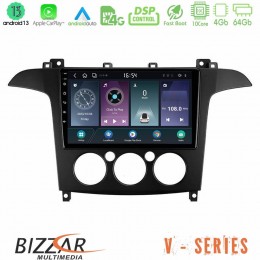 Bizzar v Series Ford s-max 2006-2008 (Manual A/c) 10core Android13 4+64gb Navigation Multimedia Tablet 9 u-v-Fd408