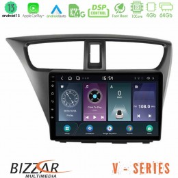 Bizzar v Series Honda Civic Hatchback 2012-2015 10core Android13 4+64gb Navigation Multimedia Tablet 9 u-v-Hd0941