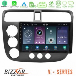 Bizzar v Series Honda Civic 2001-2005 10core Android13 4+64gb Navigation Multimedia Tablet 9 u-v-Hd174n