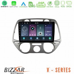 Bizzar v Series Hyundai i20 2009-2012 Manual a/c 10core Android13 4+64gb Navigation Multimedia Tablet 9 u-v-Hy0709m