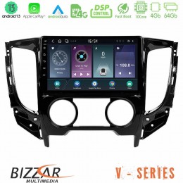 Bizzar v Series Mitsubishi L200 2016-&Gt; &Amp; Fiat Fullback (Manual A/c) 10core Android13 4+64gb Navigation Multimedia Tablet 9 u-v-Mt0620