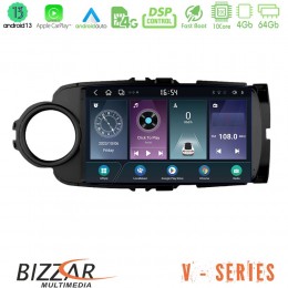Bizzar v Series Toyota Yaris 10core Android13 4+64gb Navigation Multimedia Tablet 9 (Μαύρο Χρώμα) u-v-Ty0635