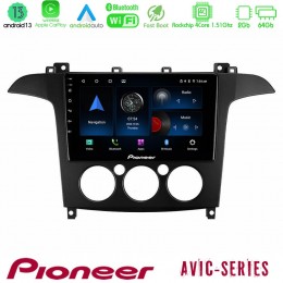 Pioneer Avic 4core Android13 2+64gb Ford s-max 2006-2008 (Manual A/c) Navigation Multimedia Tablet 9 u-p4-Fd408