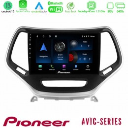 Pioneer Avic 4core Android13 2+64gb Jeep Cherokee 2014-2019 Navigation Multimedia Tablet 9 (Ασημί Χρώμα) u-p4-Jp0077s