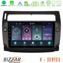 Bizzar v Series Citroen c4 2004-2010 10core Android13 4+64gb Navigation Multimedia Tablet 9 (Μαύρο Χρώμα) u-v-Ct0812b
