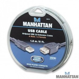 MANHATTAN Καλώδιο USB 2.0 A αρσενικό -> A θηλυκό 1.8m 390316