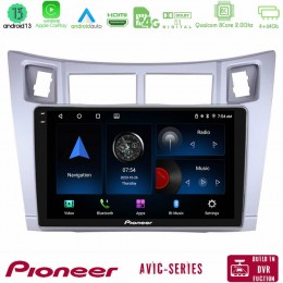 Pioneer Avic 8core Android13 4+64gb Toyota Yaris Navigation Multimedia Tablet 9 (Ασημί Χρώμα) u-p8-Ty626s