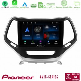 Pioneer Avic 8core Android13 4+64gb Jeep Cherokee 2014-2019 Navigation Multimedia Tablet 9 (Ασημί Χρώμα) u-p8-Jp0077s