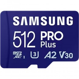 Samsung Pro Plus microSDXC 512GB Class 10 U3 V30 A2 UHS-I with USB Reader (MB-MD512SB/WW) (SAMMB-MD512SB-WW)