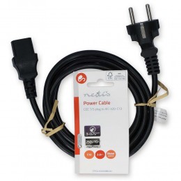 Nedis Schuko - IEC C13 Cable 2m Μαύρο (CEGL10030BK20) (NEDCEGL10030BK20)