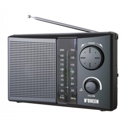 Φορητό Ραδιόφωνο N'oveen PR450 1W Μαύρο με Τροφοδοσία Ρεύματος και Μπαταρίας