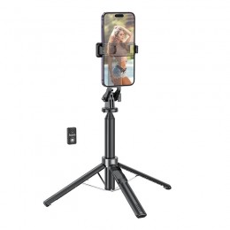 Βάση Στήριξης και Selfie Stick Hoco K21 Stream για Συσκευές 4.5"-7.0" 55mAh Ύψος 1.37m με Τηλεχειριστήριο Μαύρο