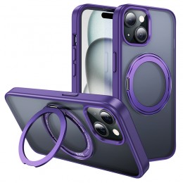 Θήκη Hoco Stand Magnetic Case AS1 2 in 1 Συμβατό MAG-Charge για Apple iPhone 15 Μωβ