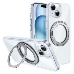 Θήκη Hoco Stand Magnetic Case AS1 2 in 1 Συμβατό MAG-Charge για Apple iPhone 15 Plus Διάφανη