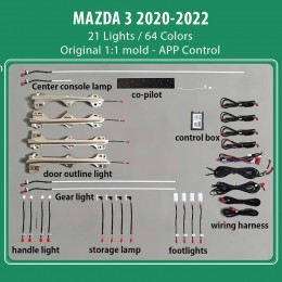 DIQ AMBIENT MAZDA 3 mod.2020-2022 (Digital iQ Ambient Light Mazda 3 mod. 2020-2022, 21 Lights)