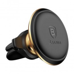 Baseus Magnetic Air Vent Car Mount Holder With Cable Clip Gold (C40141201G13-00) (BASC40141201G13-00)
