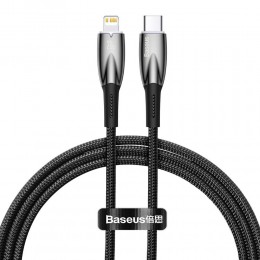 Baseus USB-C Cable For Lightning Glimmer Series, 20w, 1m Black (CADH000001) (BASCADH000001)