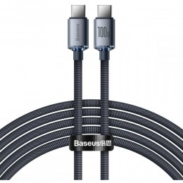 Baseus Crystal Shine Braided USB 2.0 Cable USB-C male - USB-C male Black 2m (CAJY000701) (BASCAJY000701)