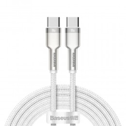 Baseus Cafule Metal Braided USB 2.0 Cable USB-C male - USB-C male Λευκό 2m  (CATJK-D02) (BASCATJK-D02)