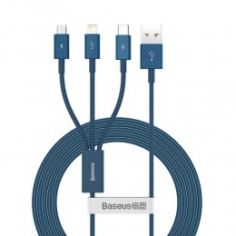 Baseus Superior Series Regular USB to micro USB / Type-C / Lightning Cable 3.5A Blue 1.2m (CAMLTYS-03) (BASCAMLTYS-03)