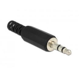 DELOCK Βύσμα 3.5mm Stereo, 3 pin, Bend Protection, πλαστικό, μαύρο