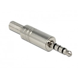 DELOCK Βύσμα 3.5mm Stereo, 4 pin, Bend Protection, metal, ασημί