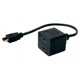 POWERTECH HDMI splitter CAB-H053 σε 2x HDMI, copper, μαύρο