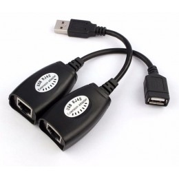 POWERTECH USB extender CAB-N098 μέσω καλωδίου RJ45, μαύρο
