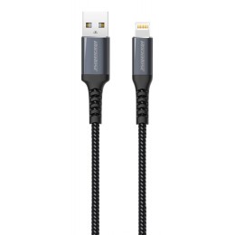 ROCKROSE καλώδιο USB σε Lightning Powerline AL, 2.4A 12W, 1m, μαύρο-μπλε