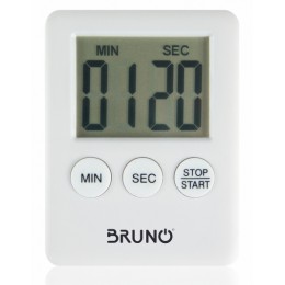 BRUNO χρονόμετρο & αντίστροφη μέτρηση BRN-0063, LCD, με μαγνήτη, λευκό