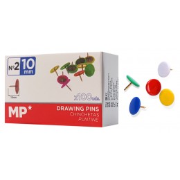 MP χρωματιστές πινέζες PA485-03, μεταλλικές, 10mm, 100τμχ