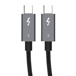 CABLETIME καλώδιο USB-C CT-C160 Thunderbolt3, 100W 40Gbps, 5K, 1m, μαύρο