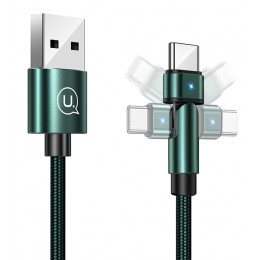 USAMS καλώδιο USB-C σε USB SJ477, περιστρεφόμενο βύσμα, 10W, 1m, πράσινο