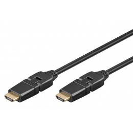 GOOBAY καλώδιο HDMI 61286 με Ethernet, 360°, 4K/60Hz, 18Gbps, 2m, μαύρο