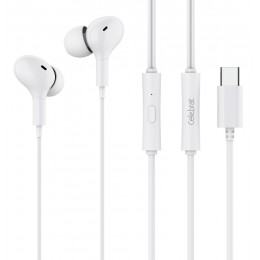 CELEBRAT earphones με μικρόφωνο D13, USB-C, 1.2m, λευκά